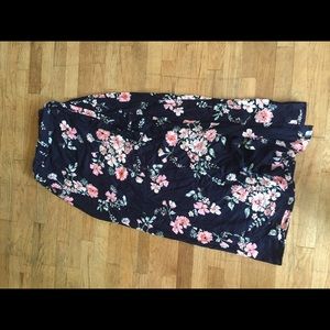 Maxi Floral Faux Wrap Skirt